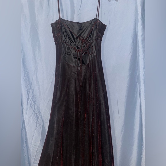 Red Two Toned black and red long sparkle prom dress Size Xs/S - Picture 11 of 16